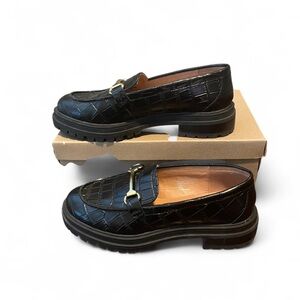 The Bradley Hardware Lugsole Loafer in Croc Embossed Leather